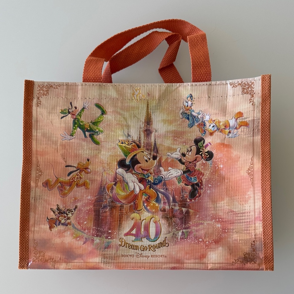 Disney Tokyo Resort 40th Anniversary Orange Zipper Small Tote